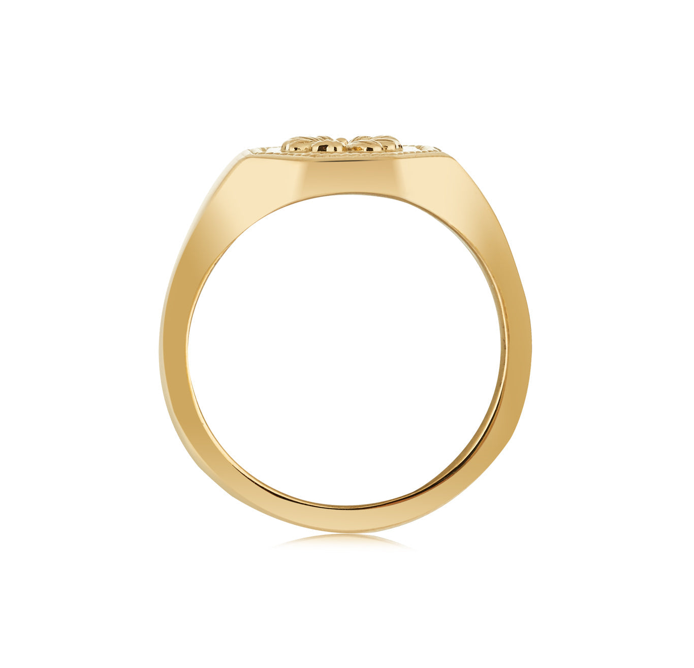 Over & Over Gold Stainless Steel 14k Clover Hexagonal Ring