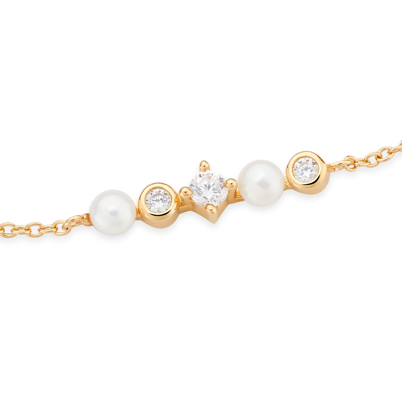 Argento Gold 18k Plated Freshwater Button Pearl Bracelet
