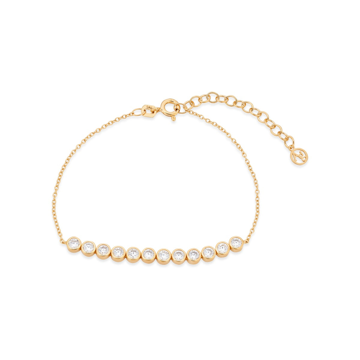 Argento Gold 18k Plated Bezel CZ Pull Bracelet