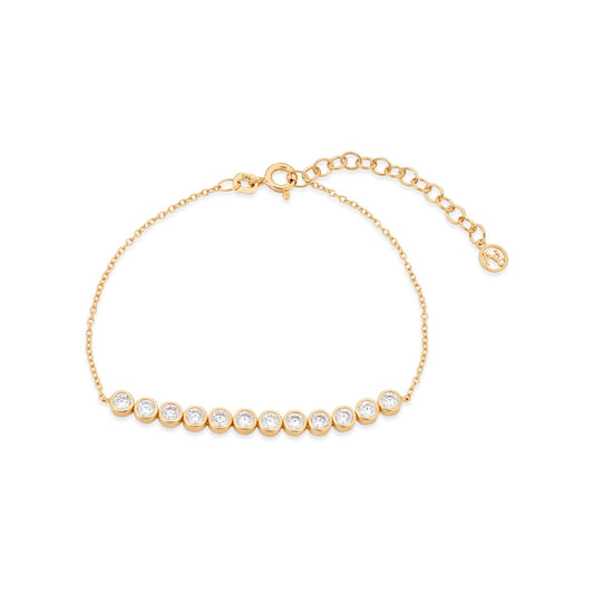 Argento Gold 18k Plated Bezel CZ Pull Bracelet