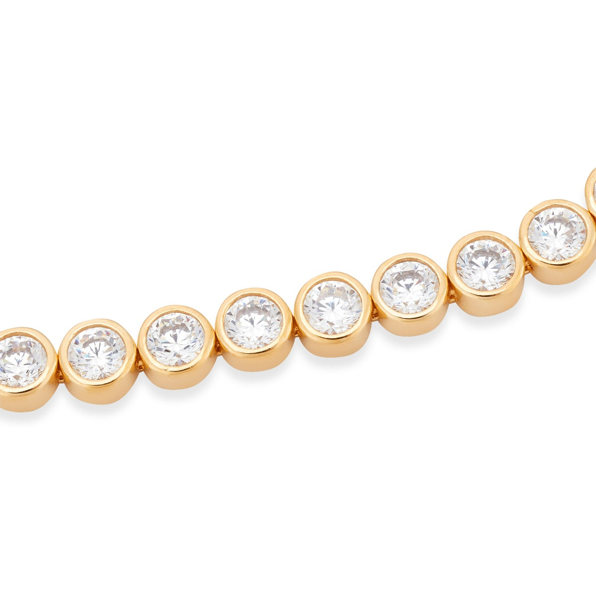 Argento Gold 18k Plated Bezel CZ Pull Bracelet