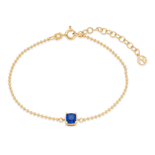 Argento Gold Blue CZ Ball Bracelet