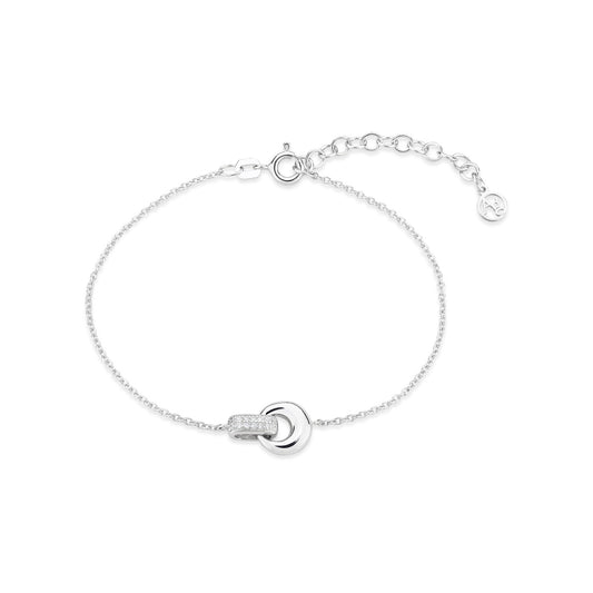 Argento Silver Oval Pavé Link Bracelet