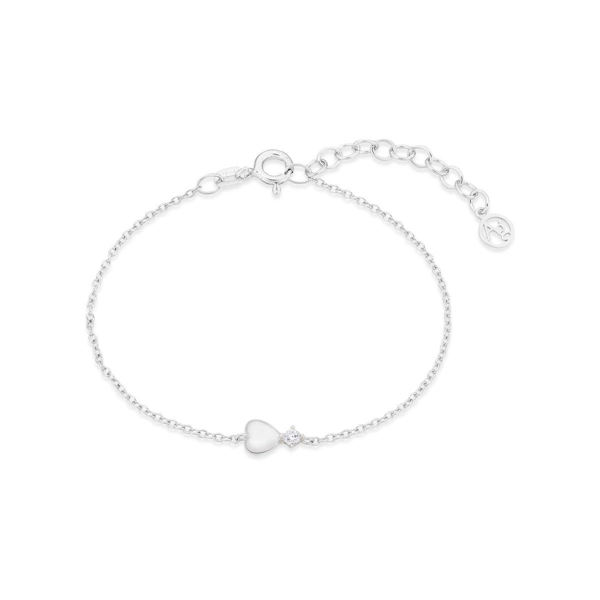 Argento Silver Kids Heart Diamanté CZ Bracelet