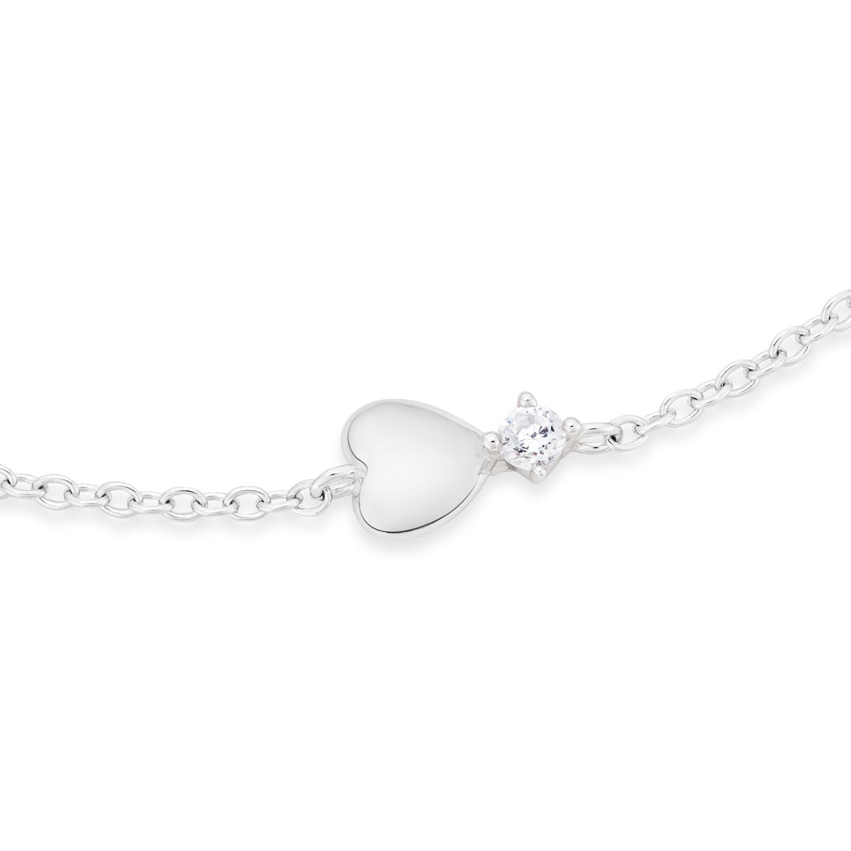 Argento Silver Kids Heart Diamanté CZ Bracelet