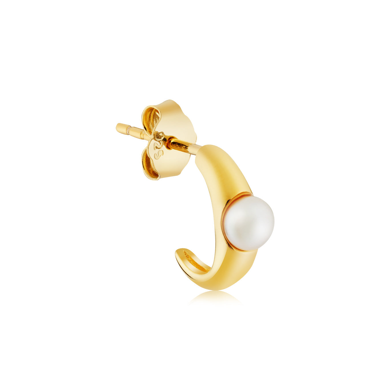 Argento Gold 18k Plated Freshwater Pearl Half Hoop Earrings
