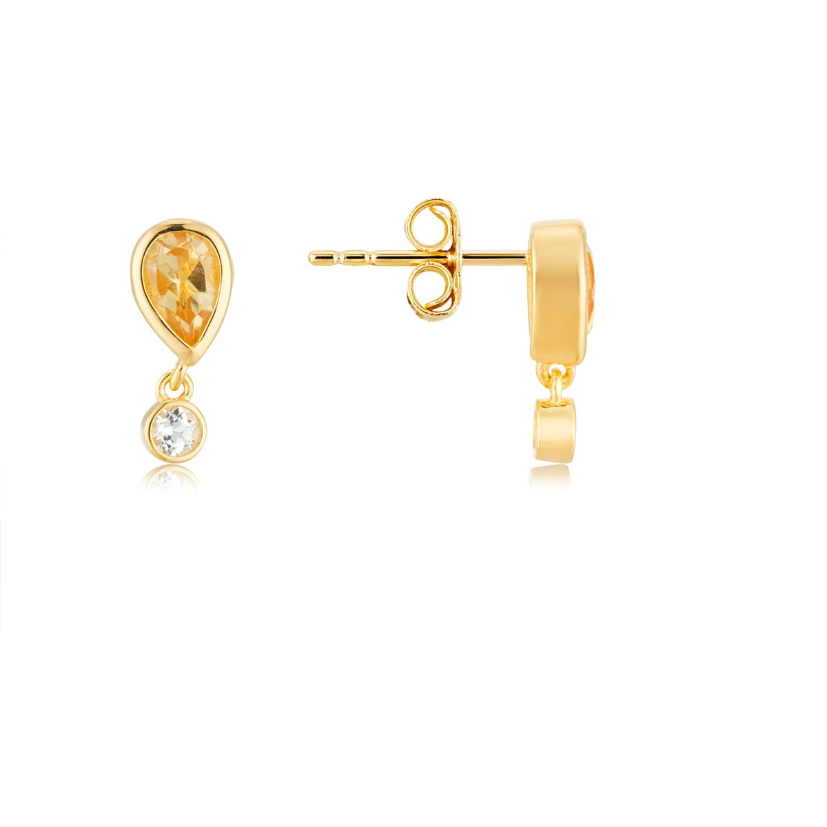 Argento Gold 18k Plated Citrine Topaz Earrings