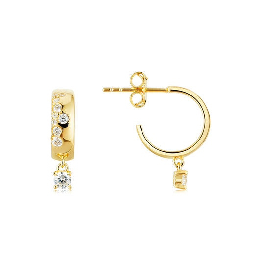 Argento Gold Pavé CZ Luxe Hoop Earrings