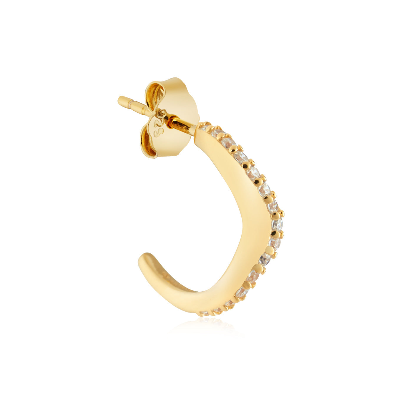 Argento Gold 18k Plated Fluid Pavé Half Hoop