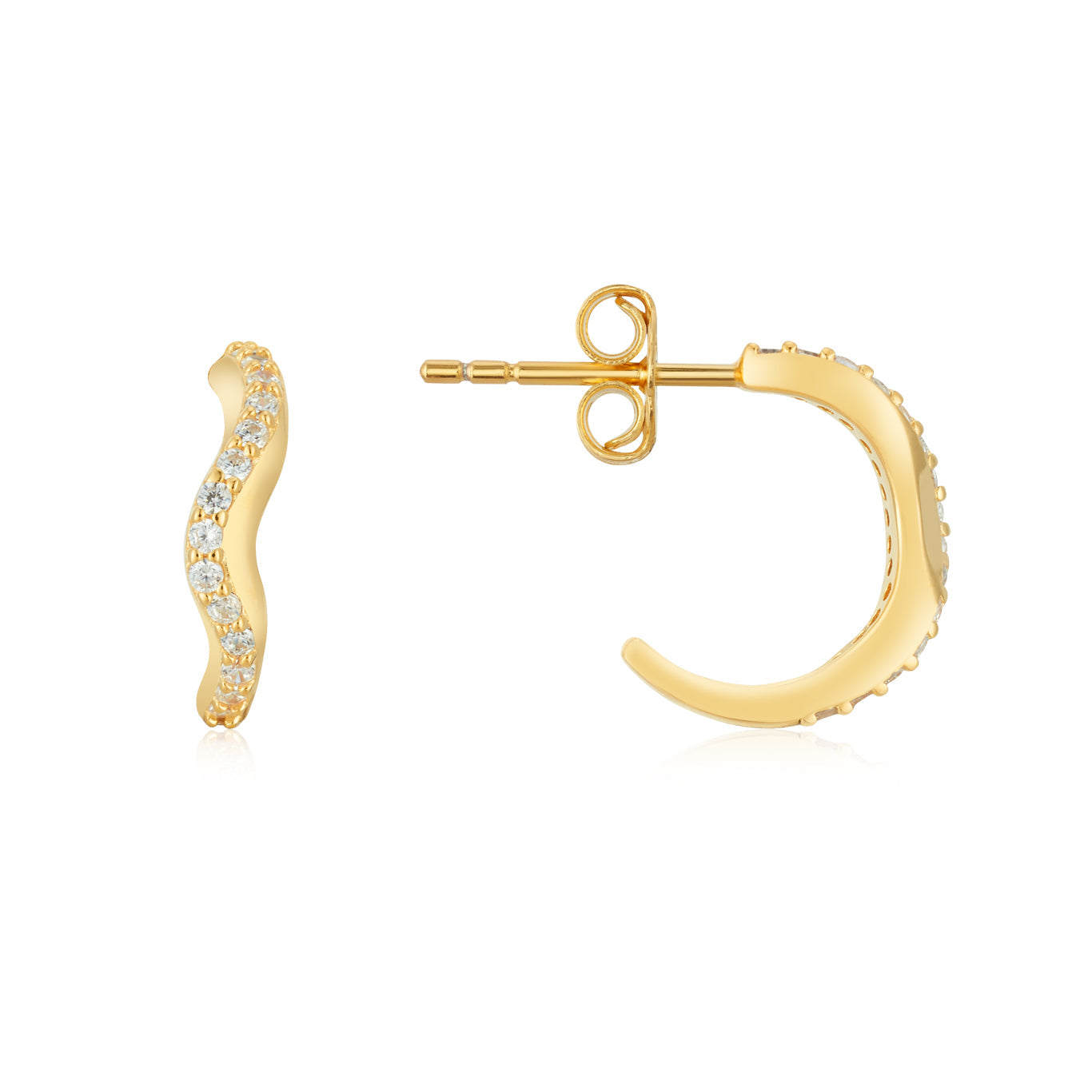 Argento Gold 18k Plated Fluid Pavé Half Hoop
