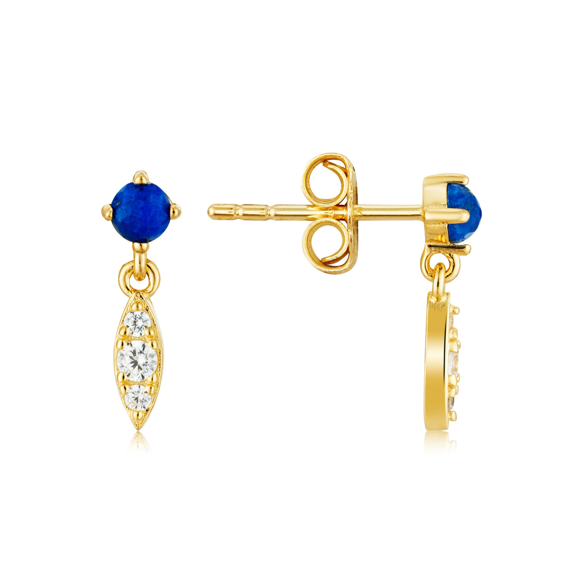 Argento Gold Lapis Pavé Drop Earrings