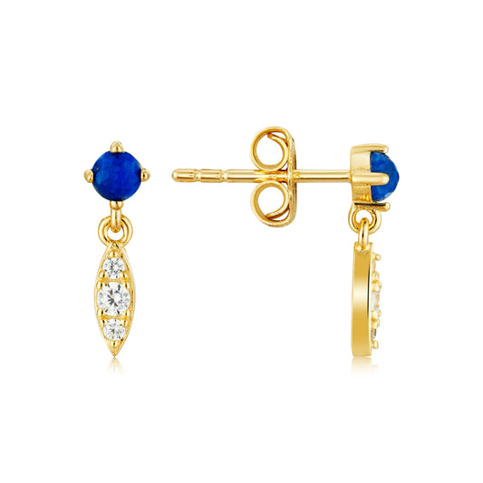 Argento Gold Lapis Pavé Drop Earrings