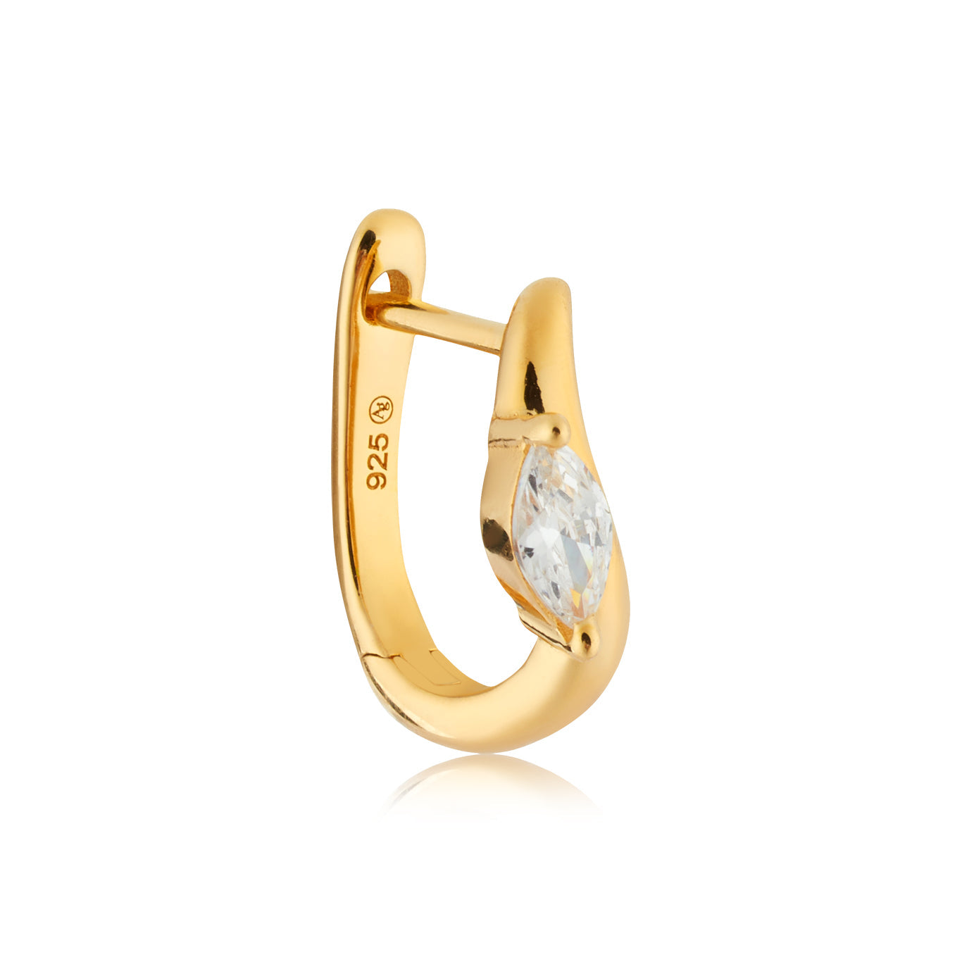 Argento Gold 18k Plated Fluid Wave Marquise Hoops