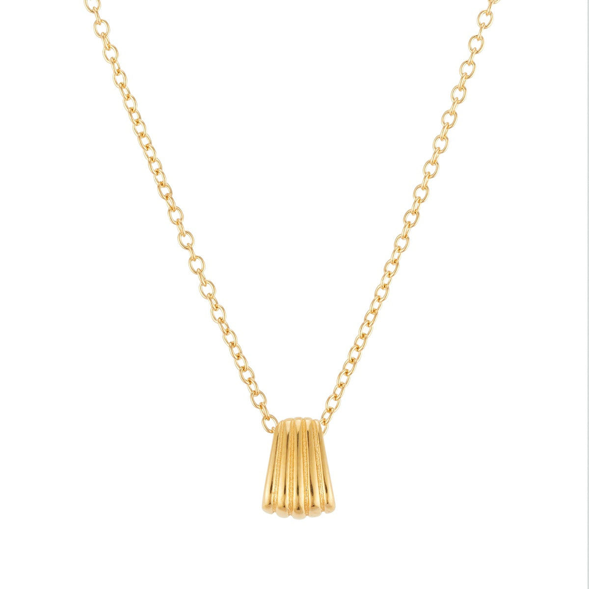 Argento Gold 18k Plated Fluted Fan Necklace