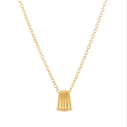 Argento Gold 18k Plated Fluted Fan Necklace