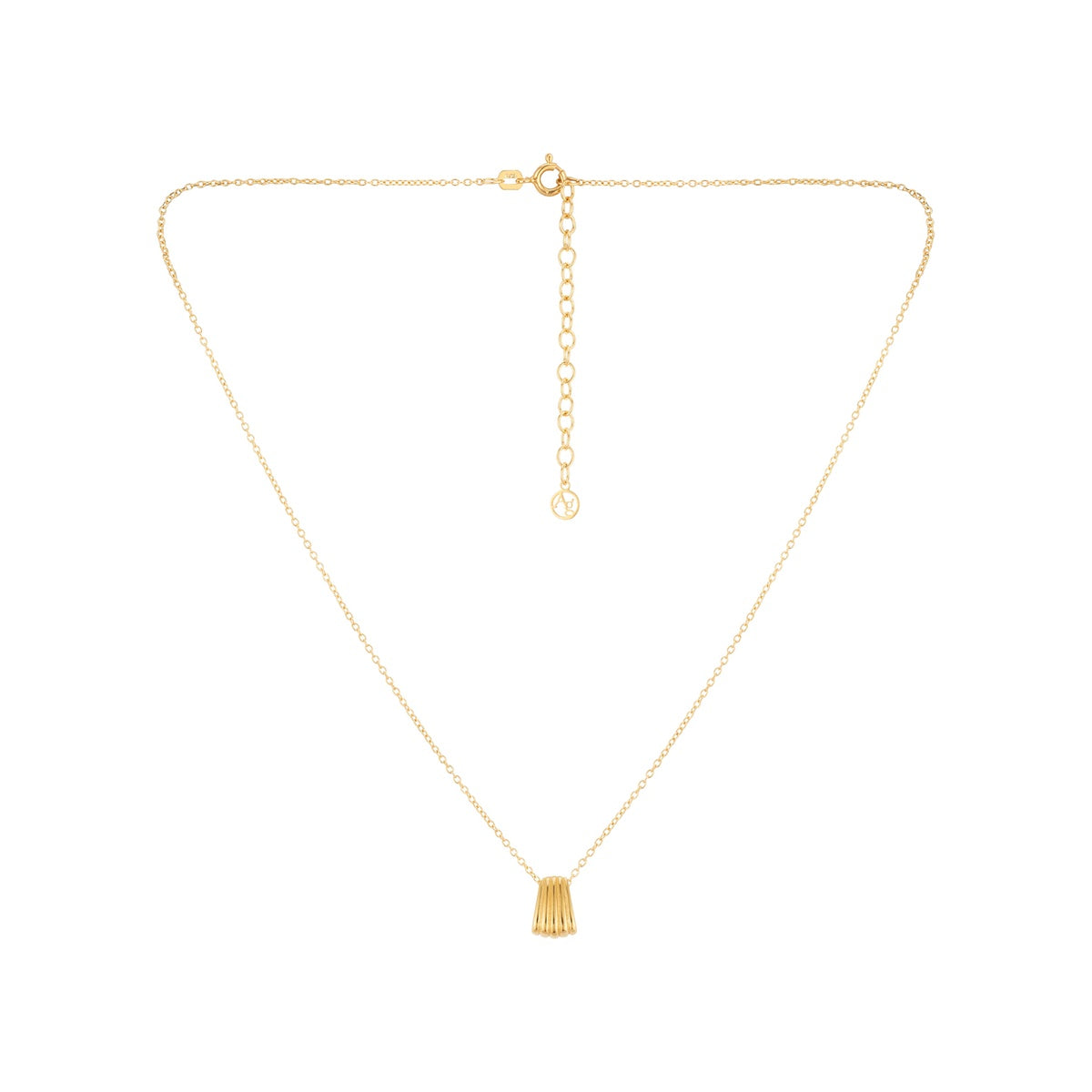 Argento Gold 18k Plated Fluted Fan Necklace