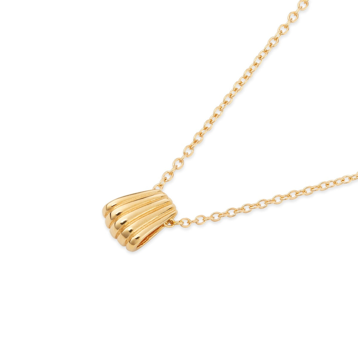 Argento Gold 18k Plated Fluted Fan Necklace