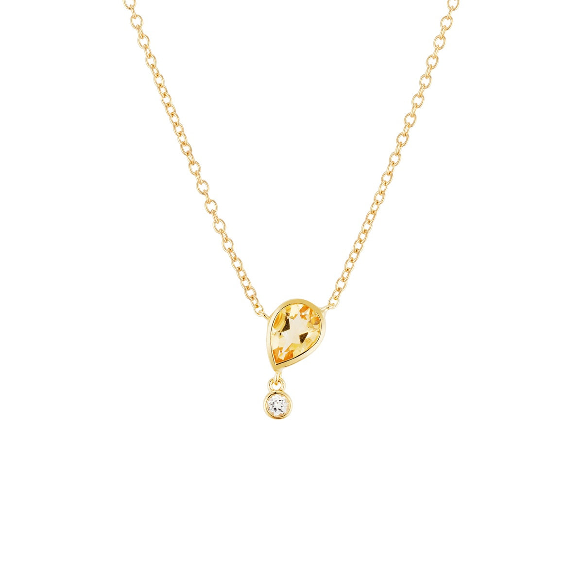 Argento Gold 18k Plated Citrine Topaz Necklace