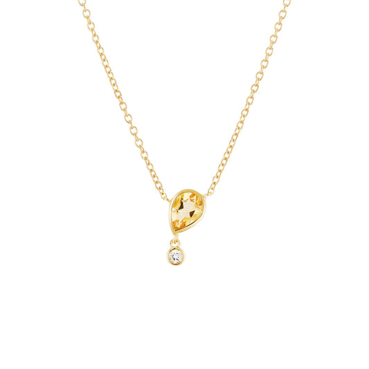 Argento Gold 18k Plated Citrine Topaz Necklace