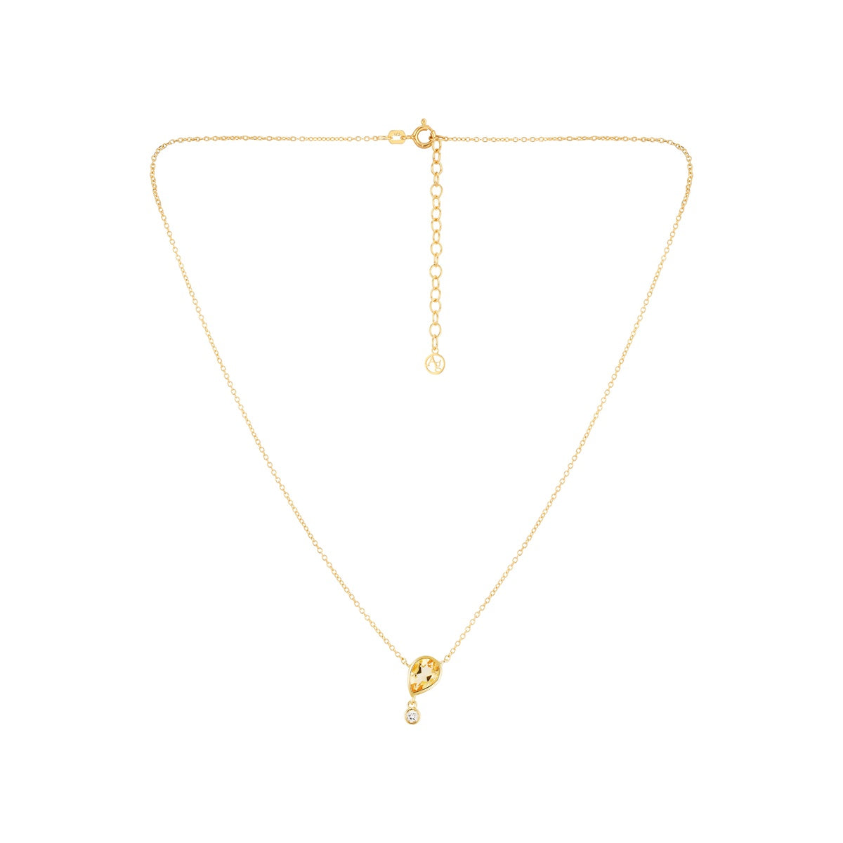 Argento Gold 18k Plated Citrine Topaz Necklace