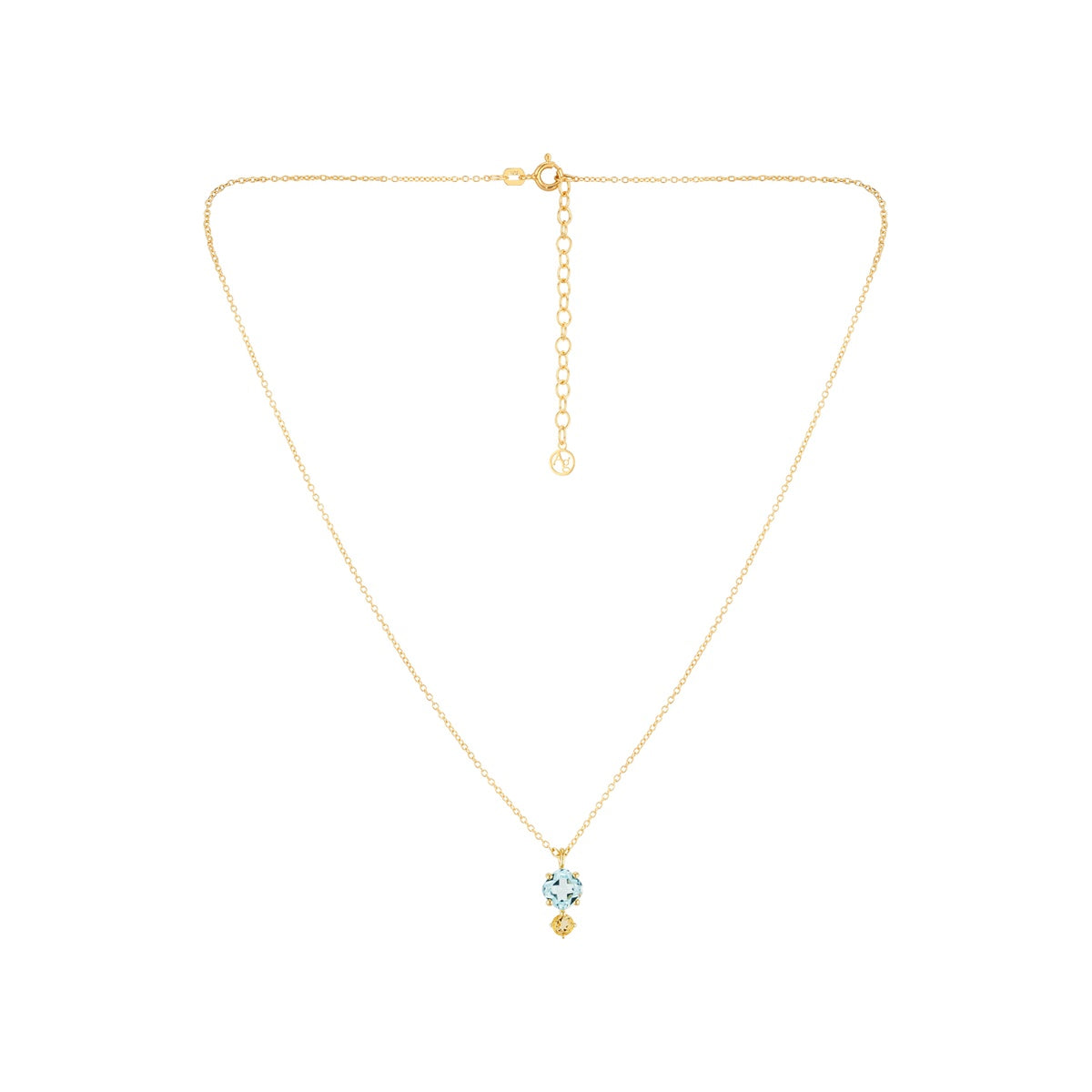 Argento Gold 18k Plated Blue Topaz Citrine Necklace
