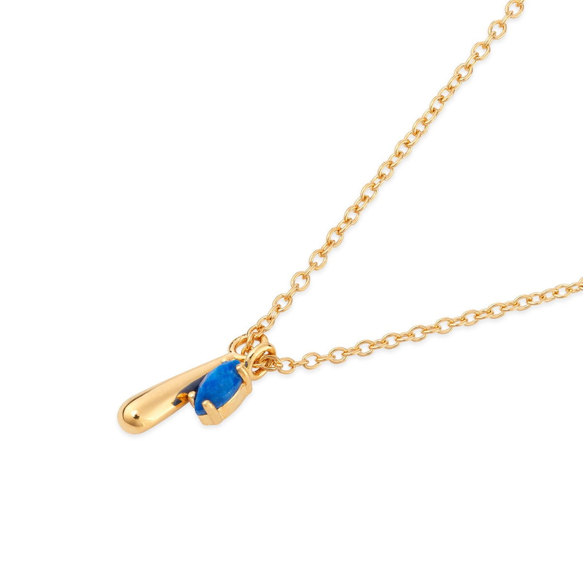Argento Gold Lapis Charm Necklace