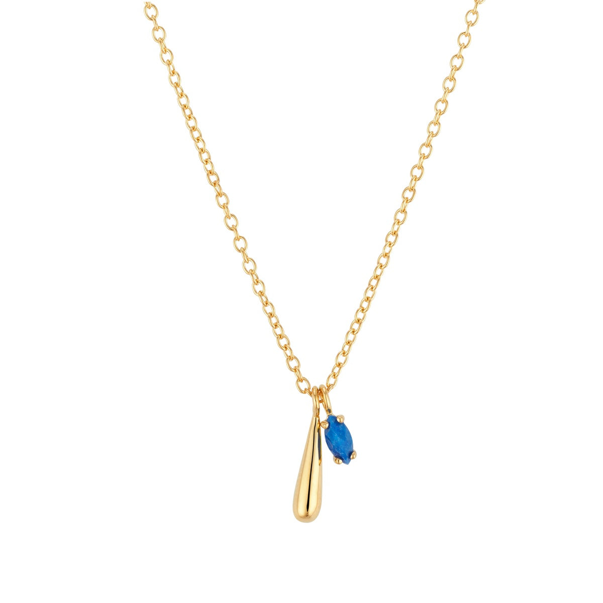 Argento Gold Lapis Charm Necklace
