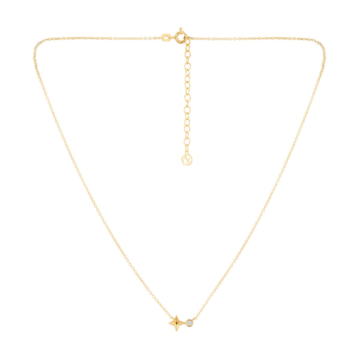 Argento Gold Starburst White CZ Necklace