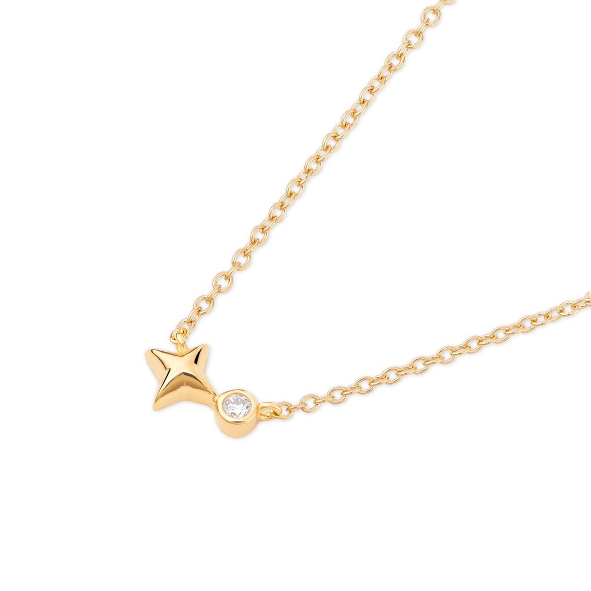 Argento Gold Starburst White CZ Necklace