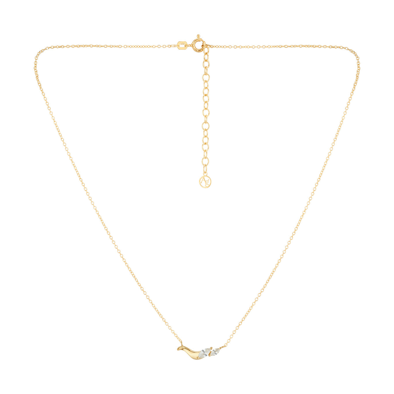 Argento Gold 18k Plated Fluid CZ Necklace