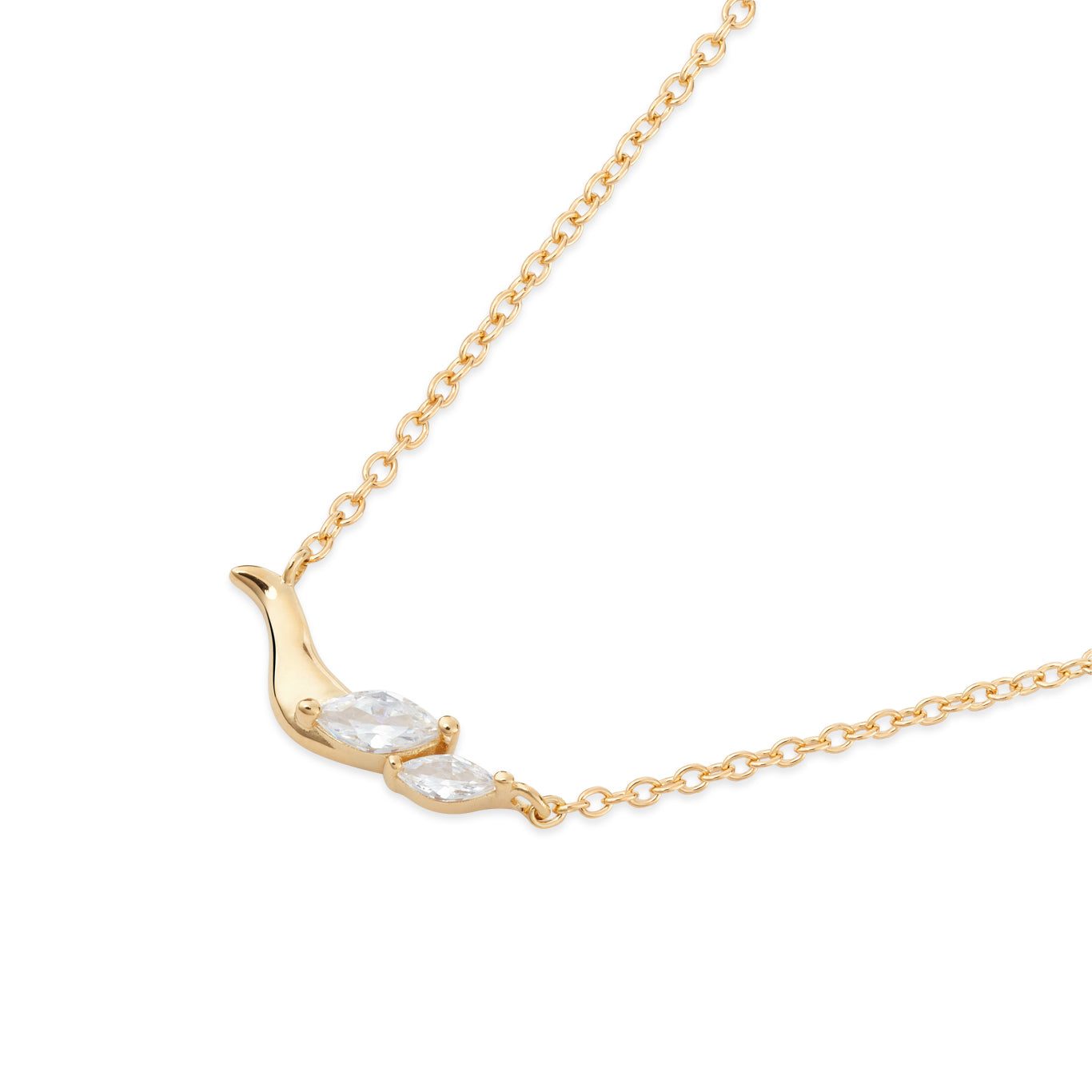 Argento Gold 18k Plated Fluid CZ Necklace