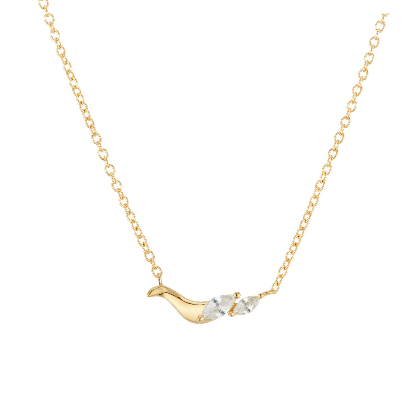 Argento Gold 18k Plated Fluid CZ Necklace