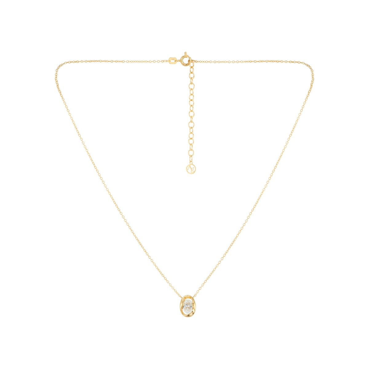 Argento Gold 18k Plated CZ Twist Bezel Necklace