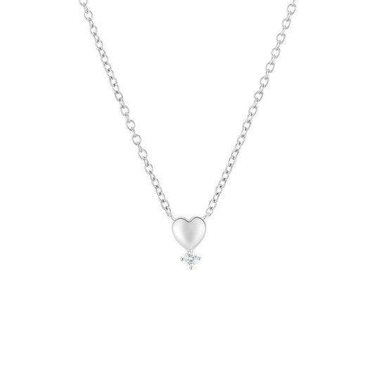 Argento Silver Kids Heart Diamanté CZ Necklace
