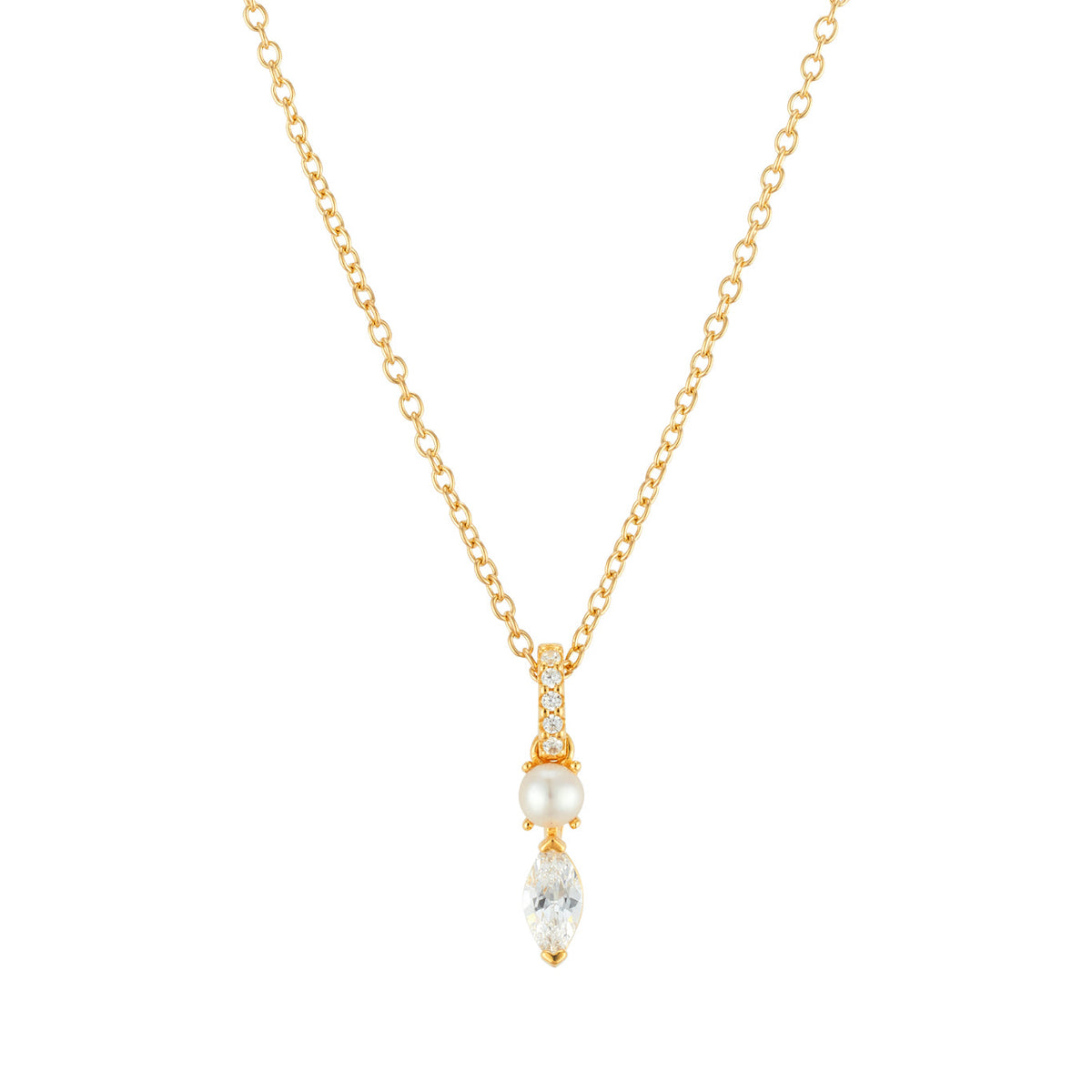 Argento Gold Freshwater Pearl Marquise Gift Set