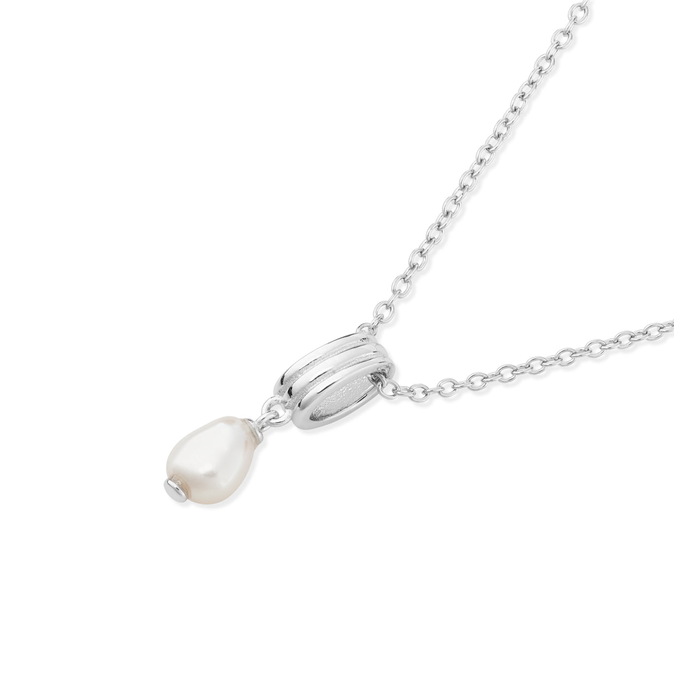Argento Silver Baroque Freshwater Pearl Rib Necklace