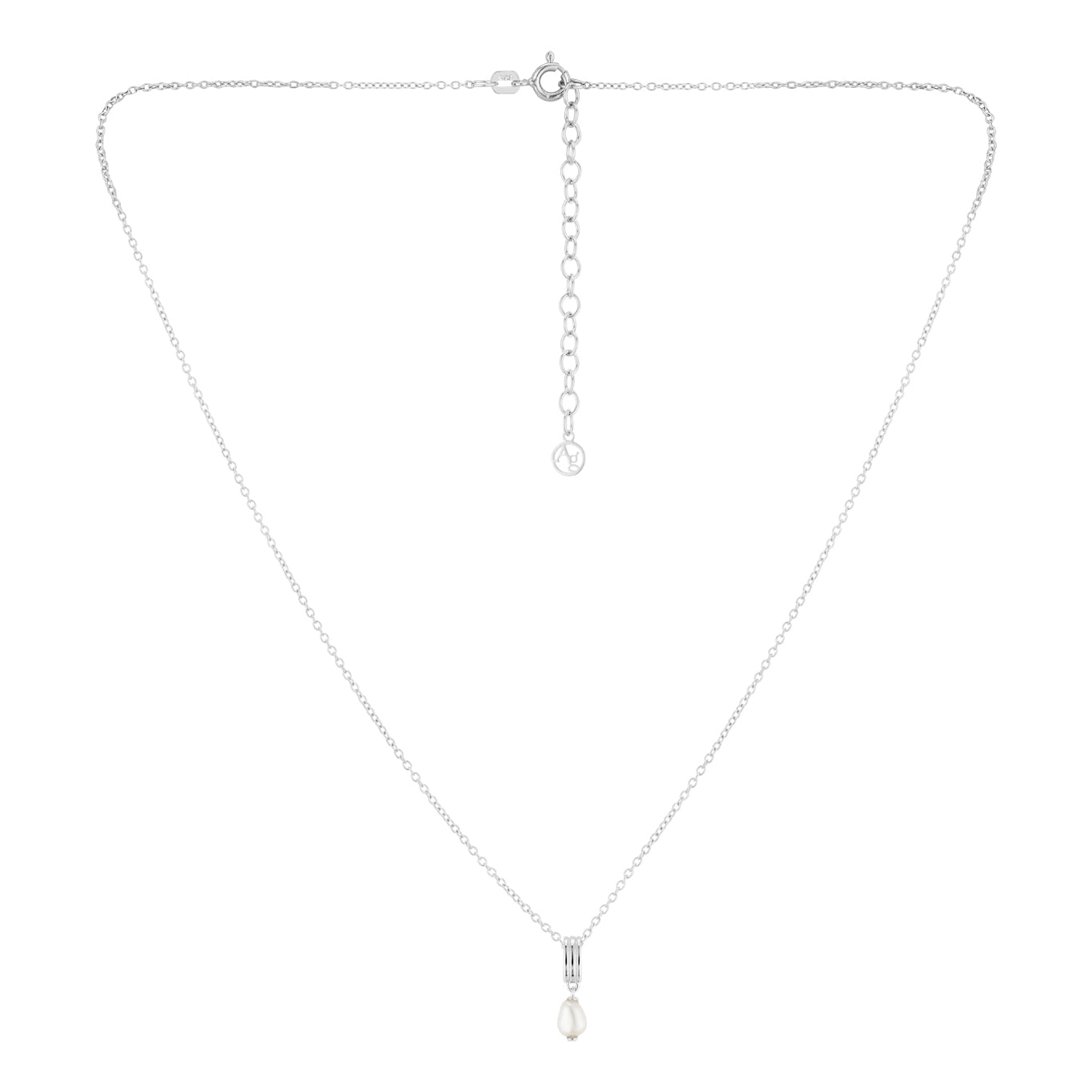 Argento Silver Baroque Freshwater Pearl Rib Necklace