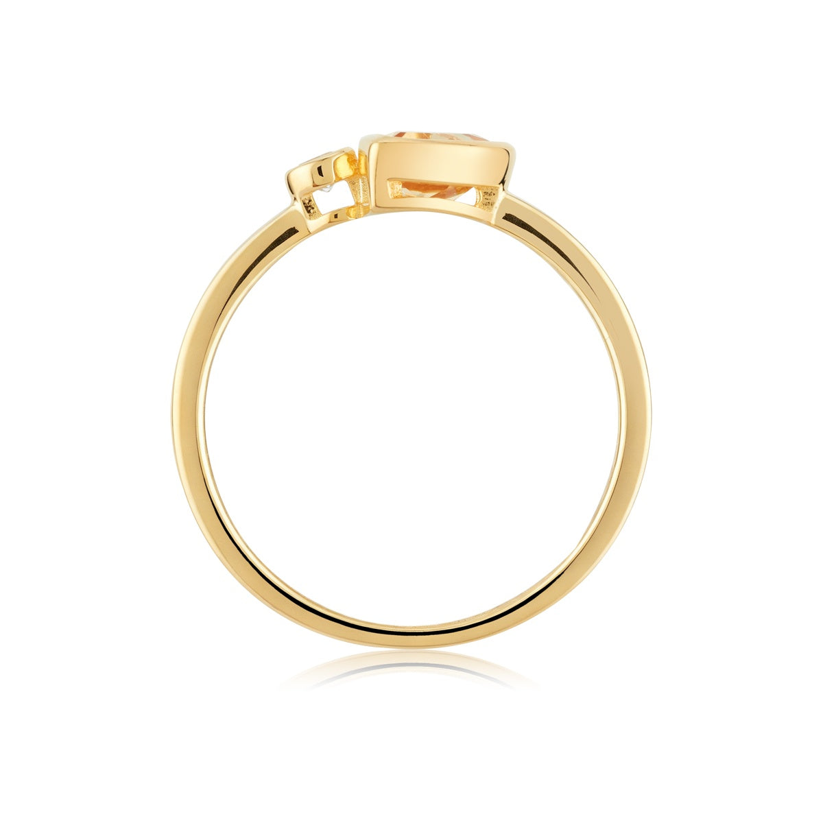 Gold 18k Plated Teardrop Citrine Topaz Ring