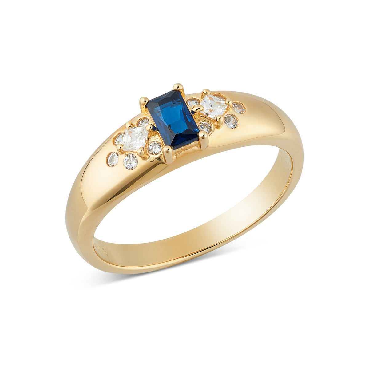 Argento Gold Blue Pavé CZ Luxe Ring