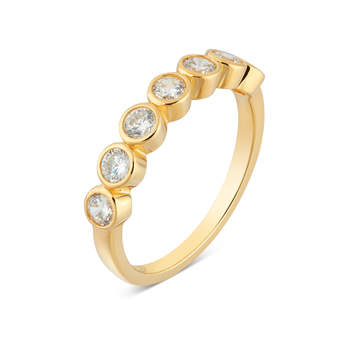 Argento Gold 18k Plated Bezel CZ Ring