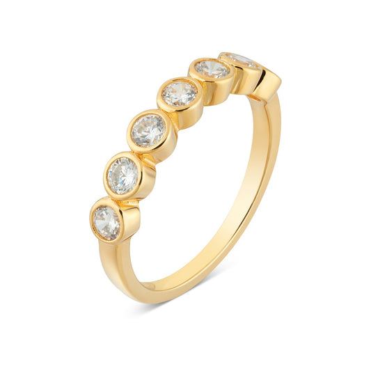 Argento Gold 18k Plated Bezel CZ Ring