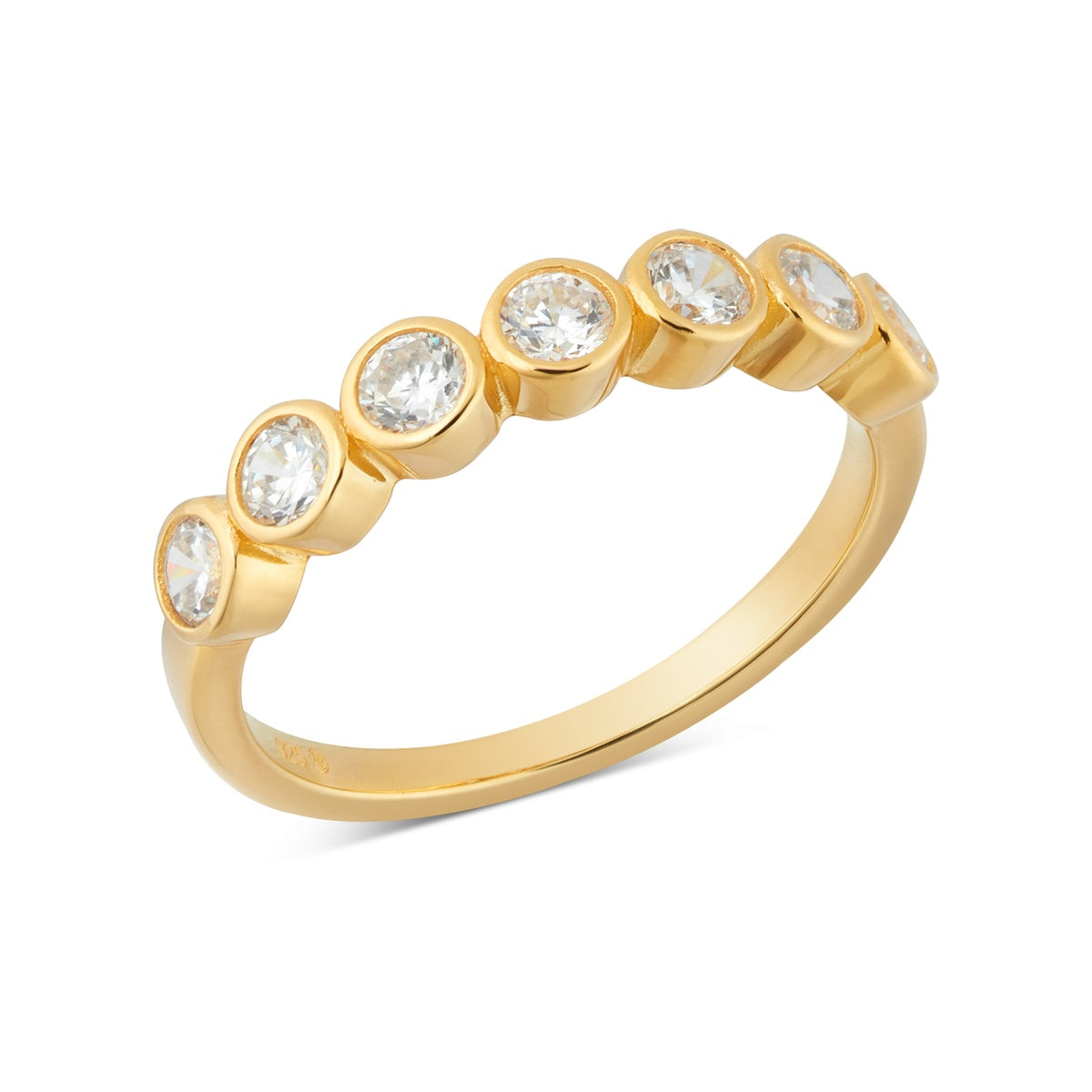 Argento Gold 18k Plated Bezel CZ Ring