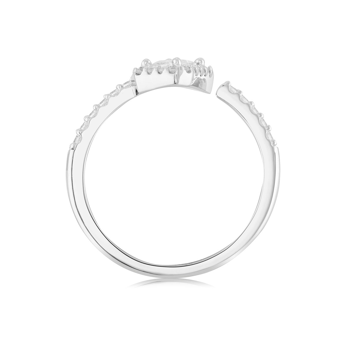 Argento Silver Rectangle Halo CZ Ring