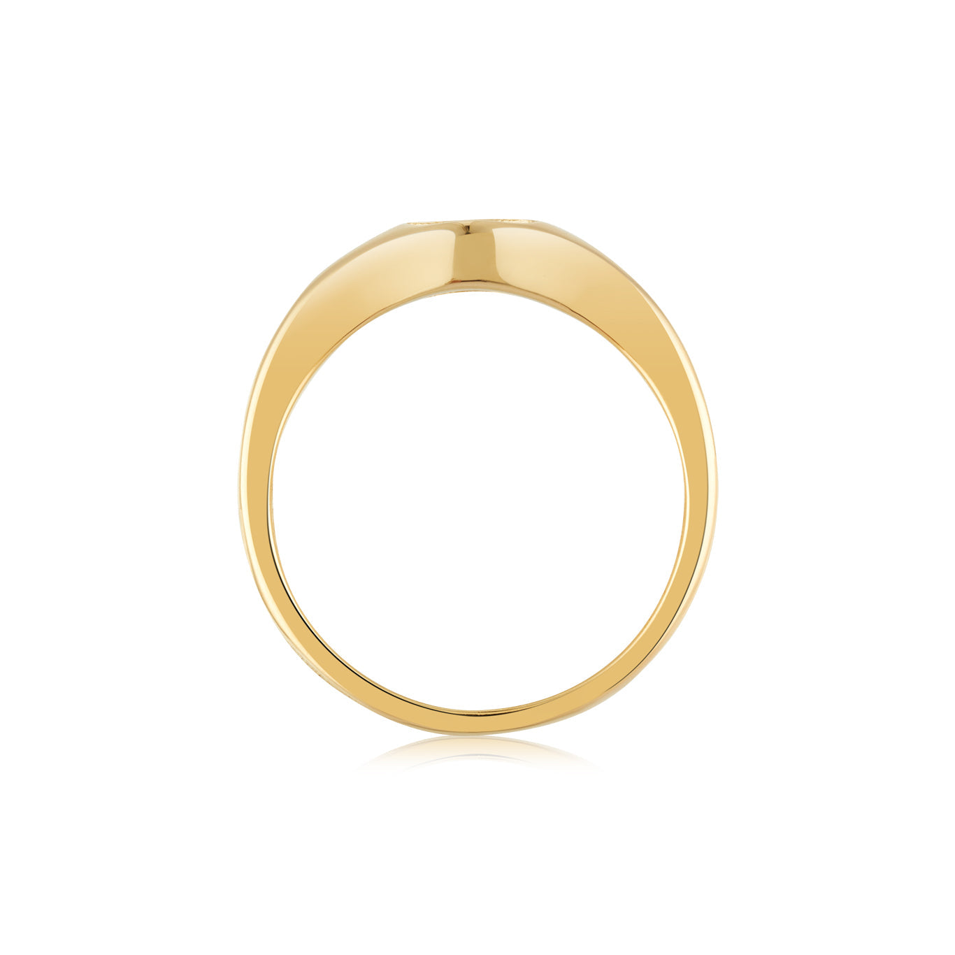 Argento Gold 18k Plated Oval CZ Bezel Ring