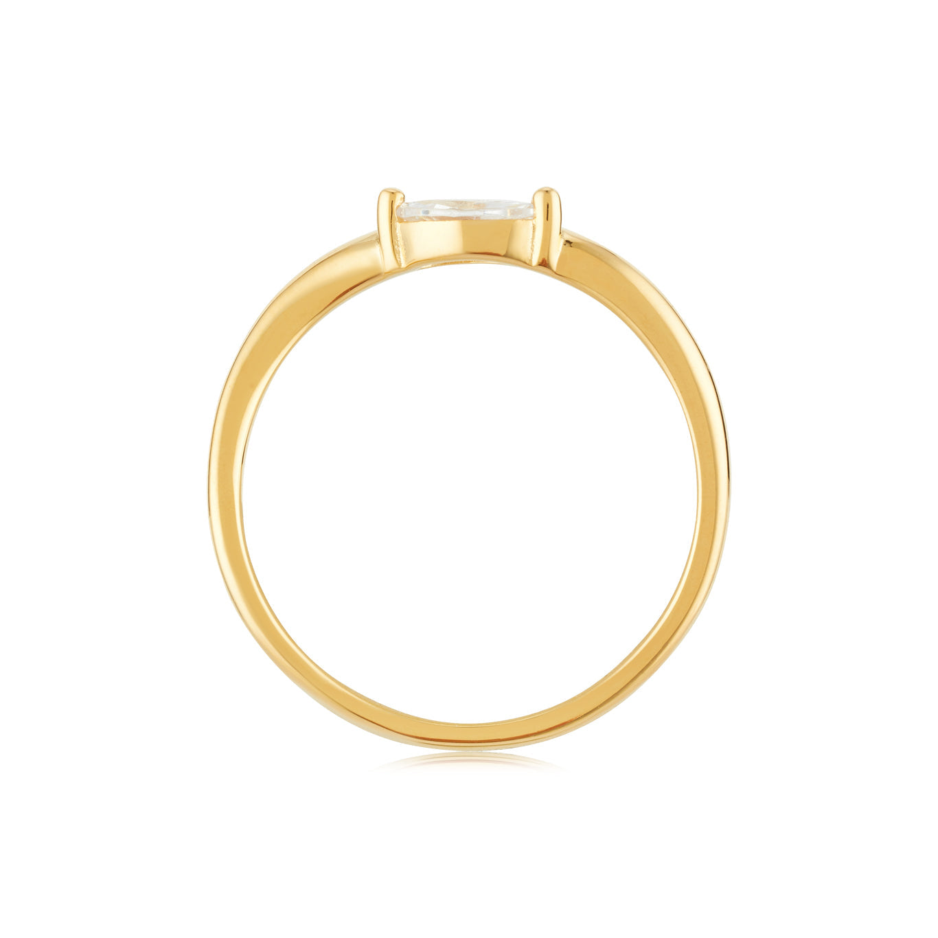Argento Gold 18k Plated Fluid Wave CZ Ring