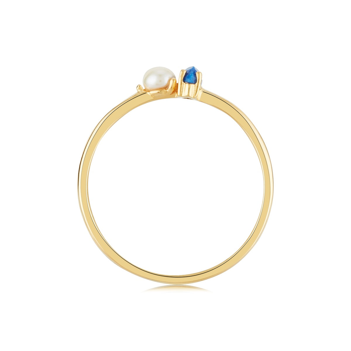 Argento Gold Lapis Marquise Pearl Ring
