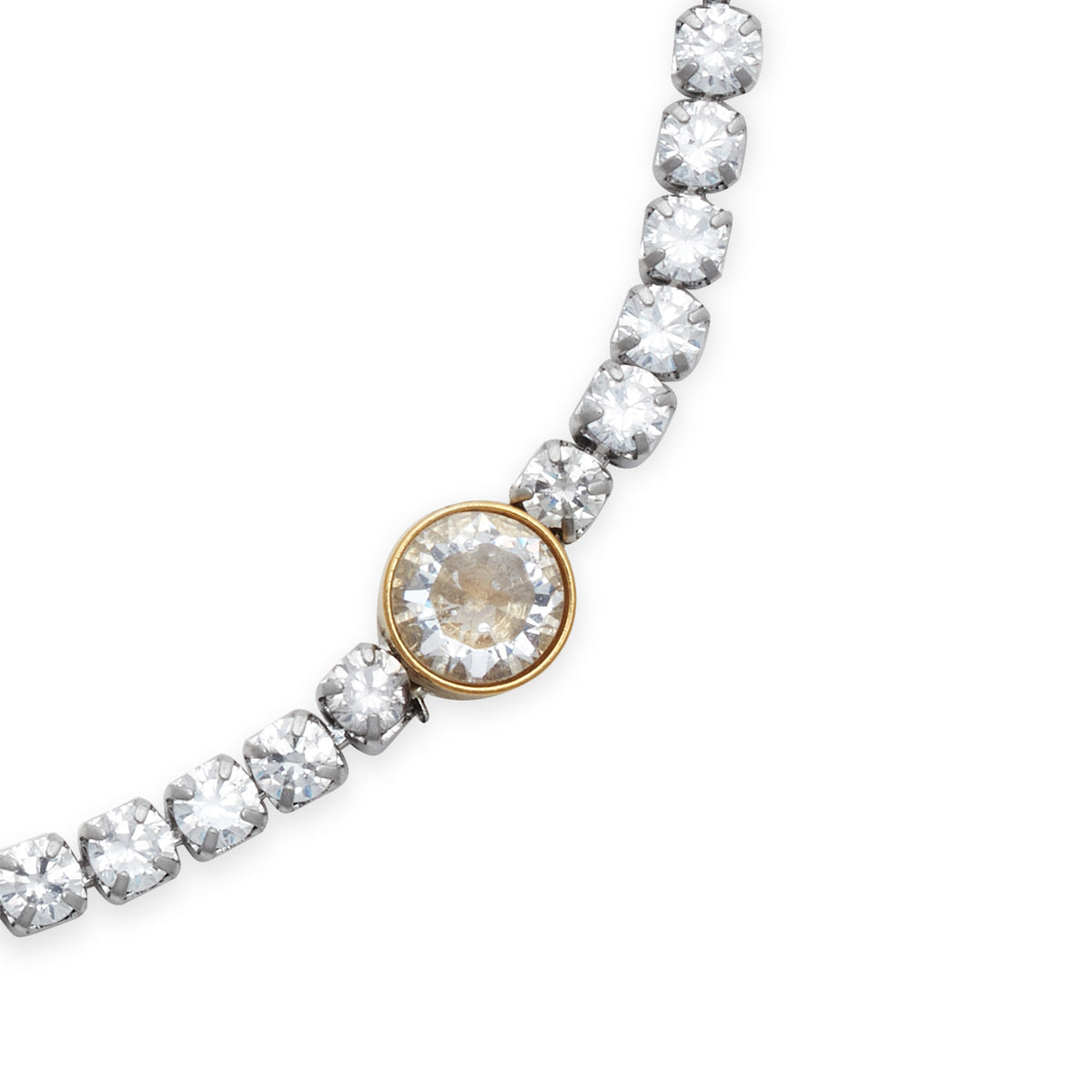 Over & Over Two Toned Stainless Steel Circle Tennis Bracelet