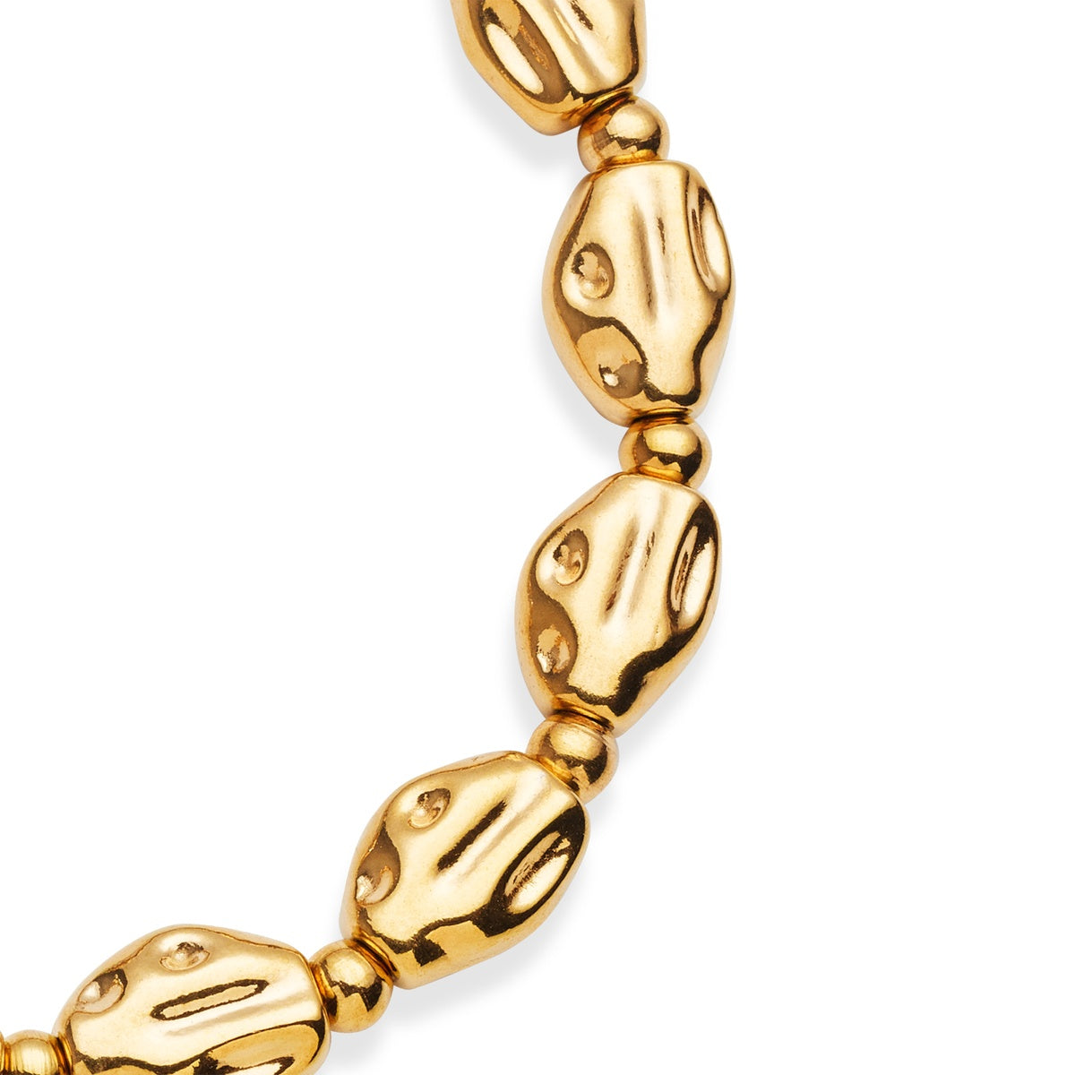 Over & Over Gold Pebble Beaded Bracelet