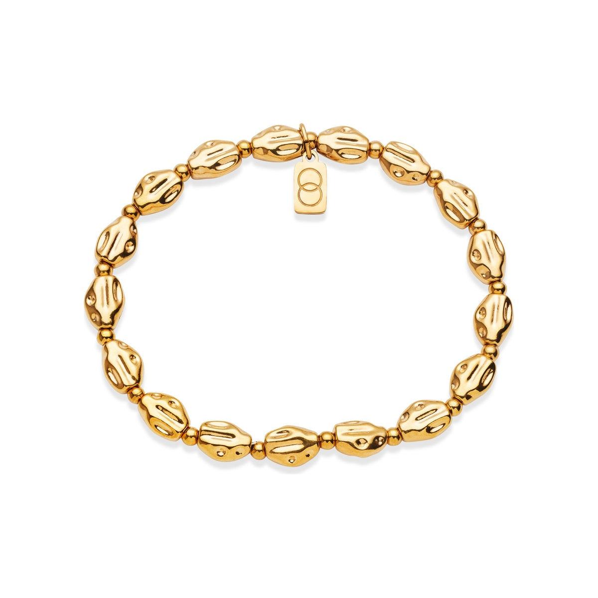 Over & Over Gold Pebble Beaded Bracelet