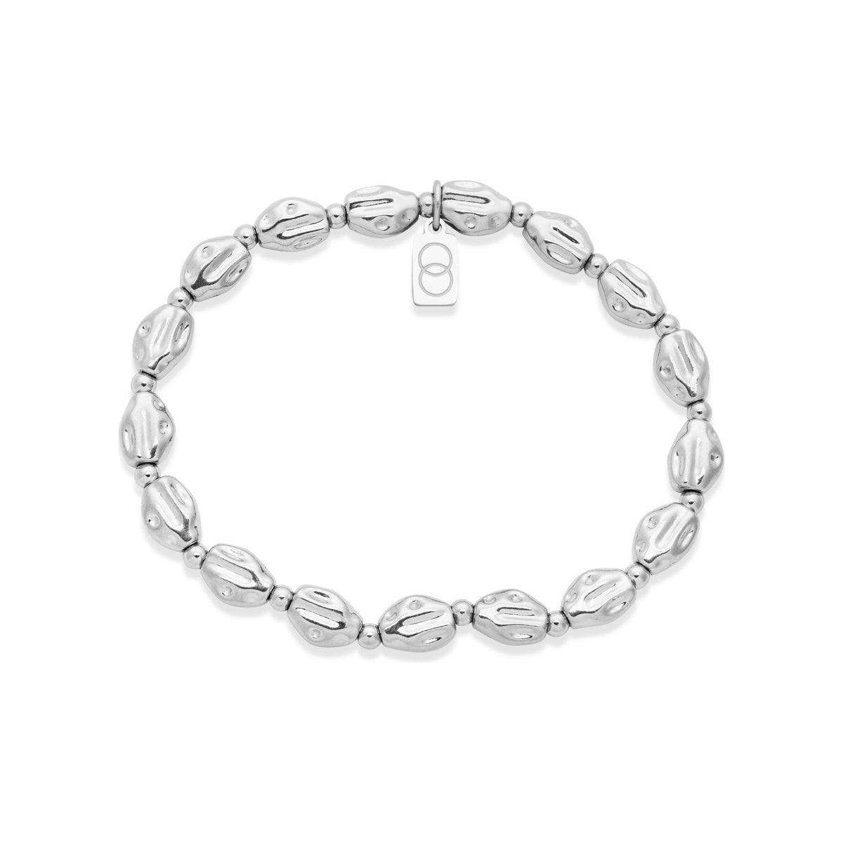 Over & Over Silver Pebble Beaded Bracelet